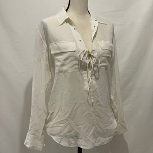 Equipment Front Lace-up Women's Blouse XS